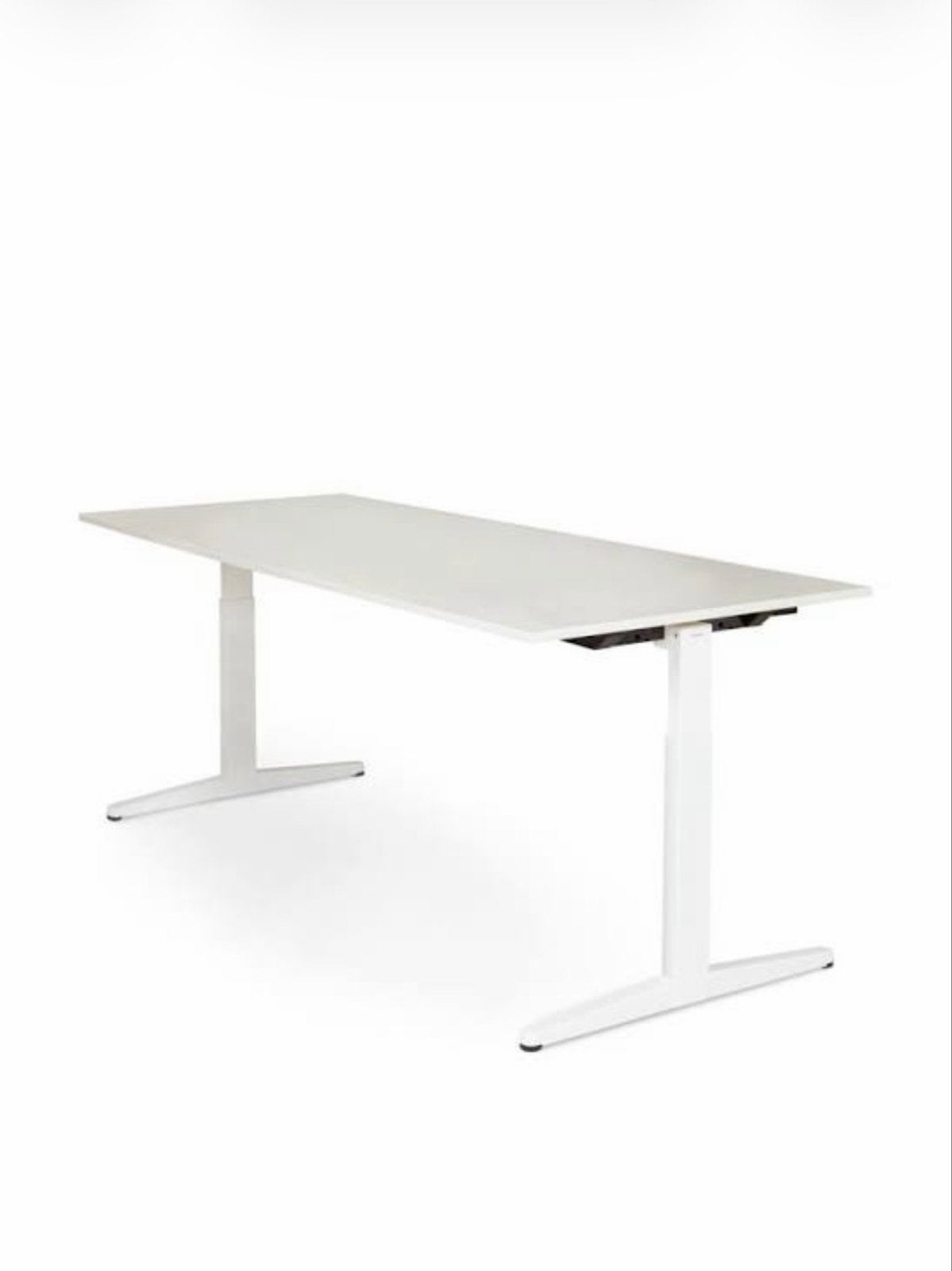 Gispen verstelbaar bureau 120x80 wit, Huis en Inrichting, Bureaus, Ophalen, Spaanplaat of MDF, In hoogte verstelbaar, Zo goed als nieuw