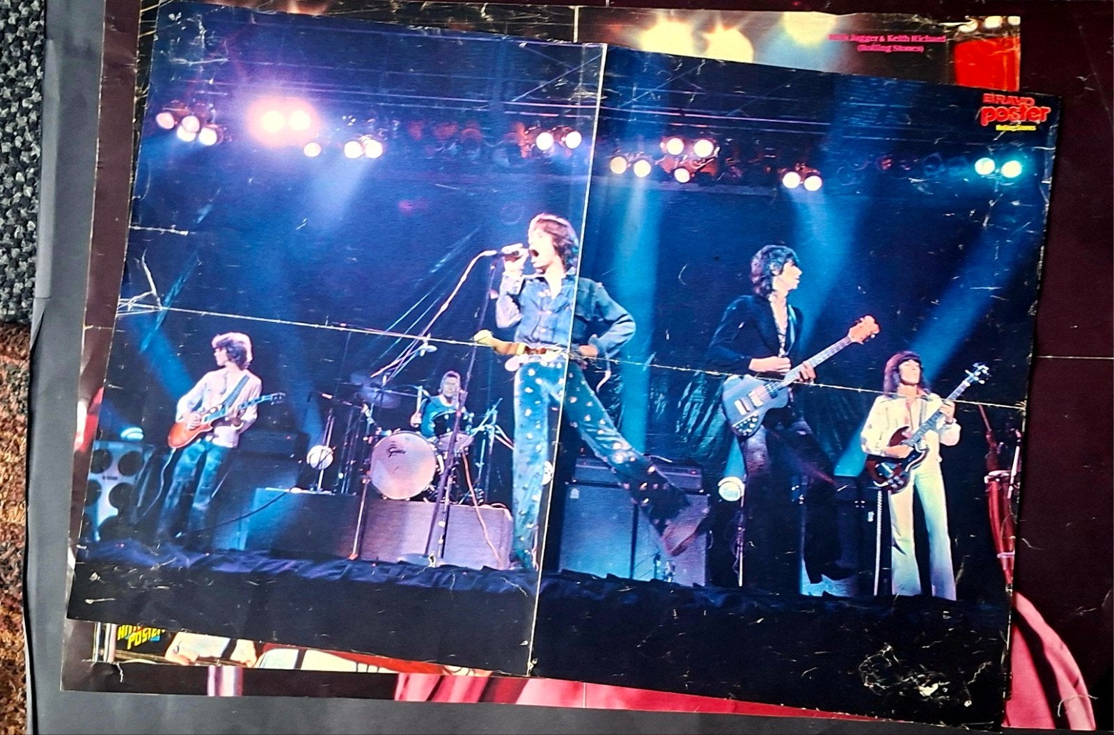 Vintage Rolling Stones Poster - Bravo Poster, Gebruikt, Rechthoekig Liggend, Ophalen of Verzenden, A1 t/m A3