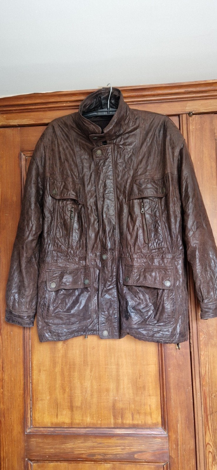 Heren leren jas - Bruin - Maat XL, Maat 56/58 (XL), Ophalen of Verzenden, Gedragen, Onbekend