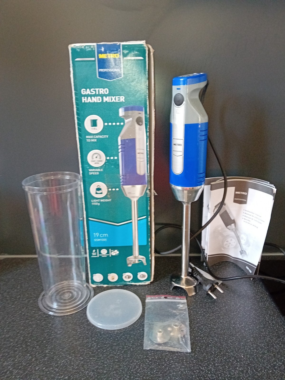 Metro Gastro Professionele Handmixer - Krachtig & Veelzijdig, Witgoed en Apparatuur, Ophalen of Verzenden, Zo goed als nieuw, Blender