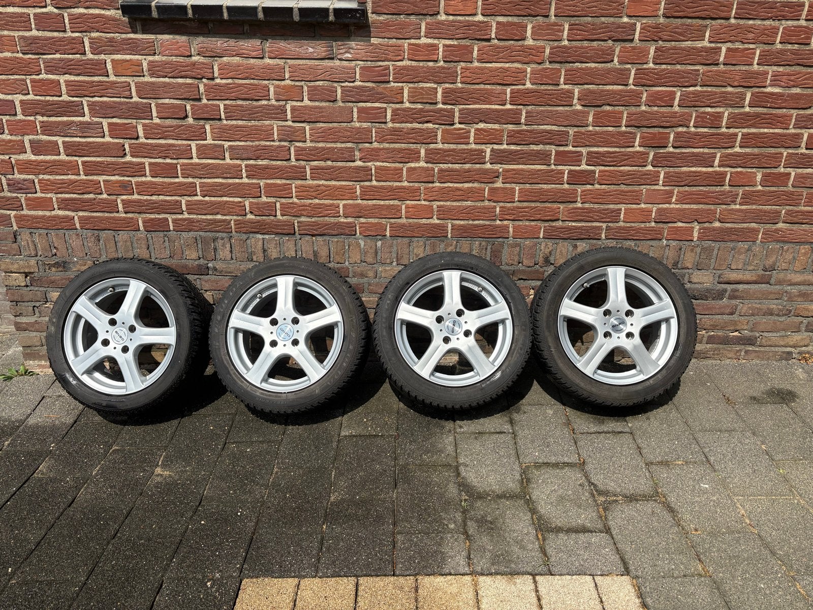 Set van 4 Enzo velgen met winterbanden, Auto-onderdelen, Ophalen, Gebruikt, 16 inch, Banden en Velgen