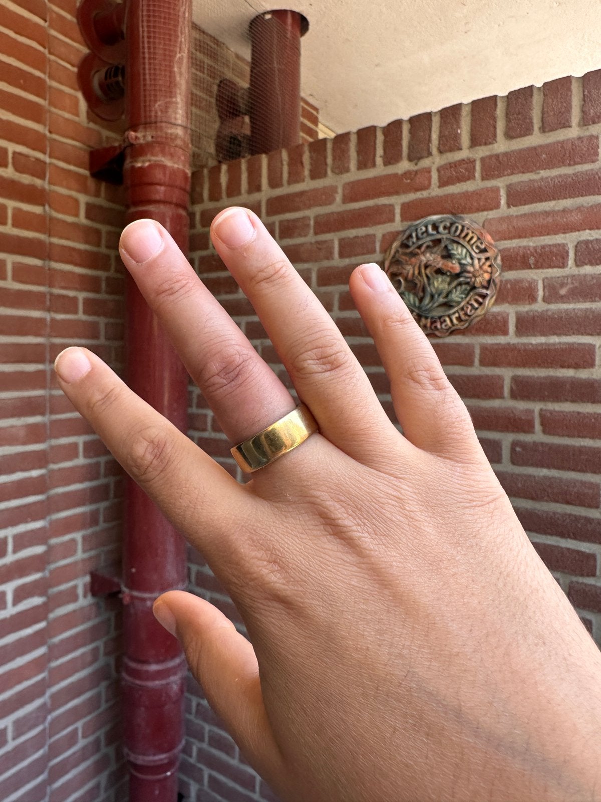 Oura Ring 4 Gold Maat 8 met oplader, Ophalen of Verzenden, Gebruikt, Geel, IOS