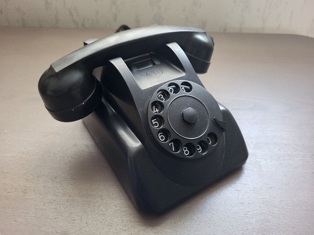 Bakelieten PTT-telefoon met draaischijf, jaren 50, Ophalen