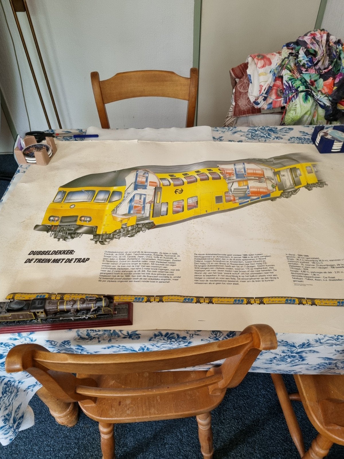 Nederlandse Spoorwegen: Dubbeldekker Trein Poster. (3), Ophalen of Verzenden