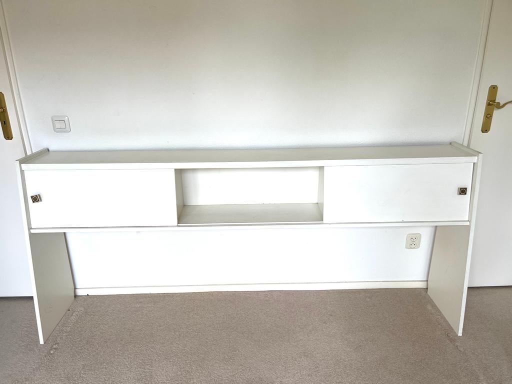 Witte sidetable, Ophalen, Gebruikt, 25 tot 50 cm, Rechthoekig