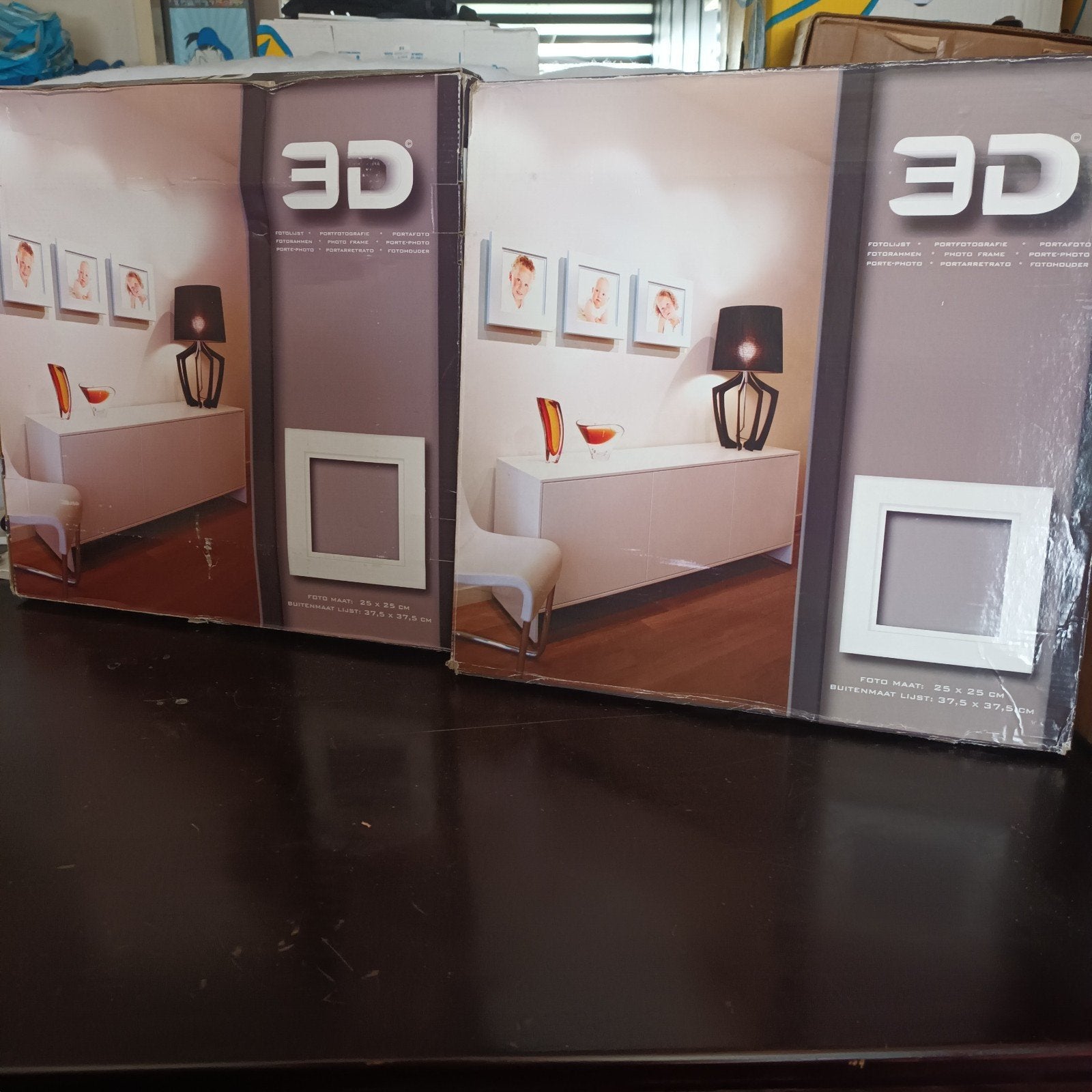 2x Nieuwe 3D Fotolijst Wit 25x25cm (37,5x37,5cm buitenmaat), Audio, Tv en Foto, Fotografie | Fotolijsten, Overige typen, Nieuw