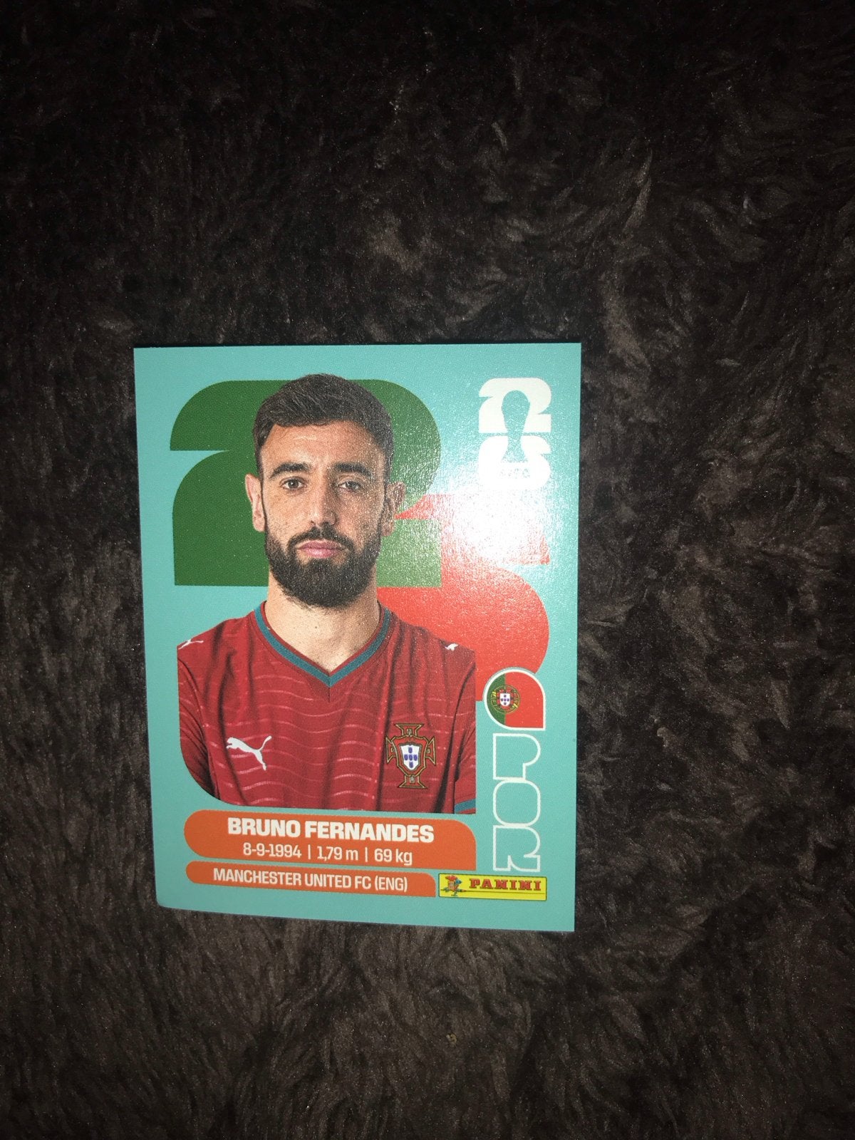 Panini Spelerskaart Bruno Fernandes Manchester United, Ophalen of Verzenden, Zo goed als nieuw, Buitenlandse clubs, Spelerskaart