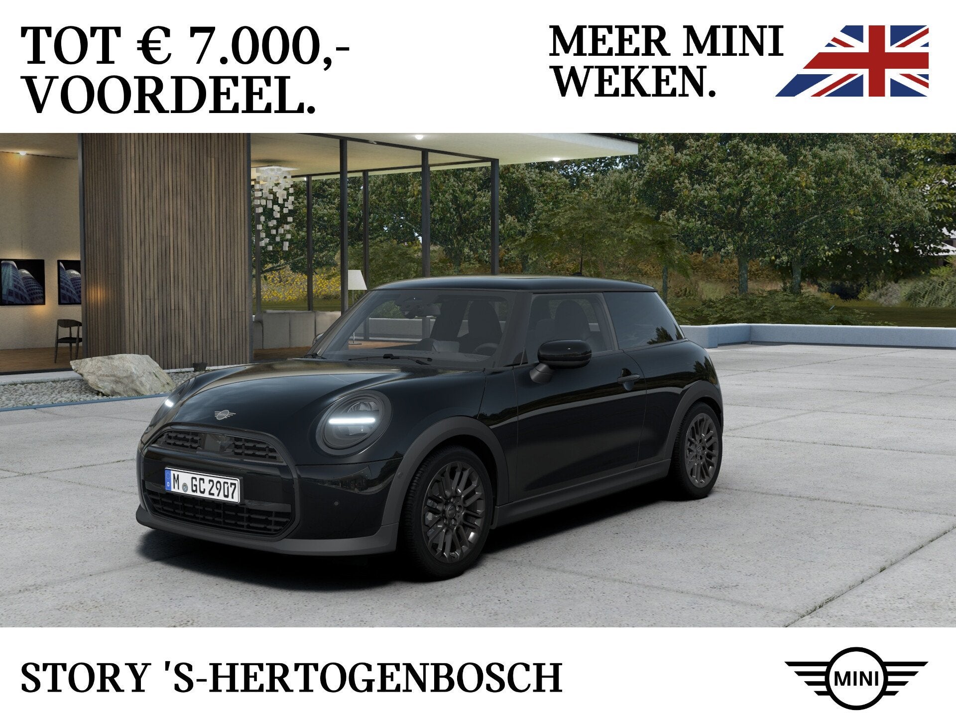 MINI Hatchback Cooper C Automaat / Blackyard / 17" U-Spoke g