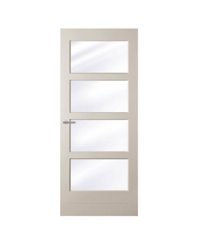 Binnendeur met glas wit voorgelakt stomp NIEUW, Niet ingevuld, 80 tot 100 cm, Binnendeur, Niet ingevuld