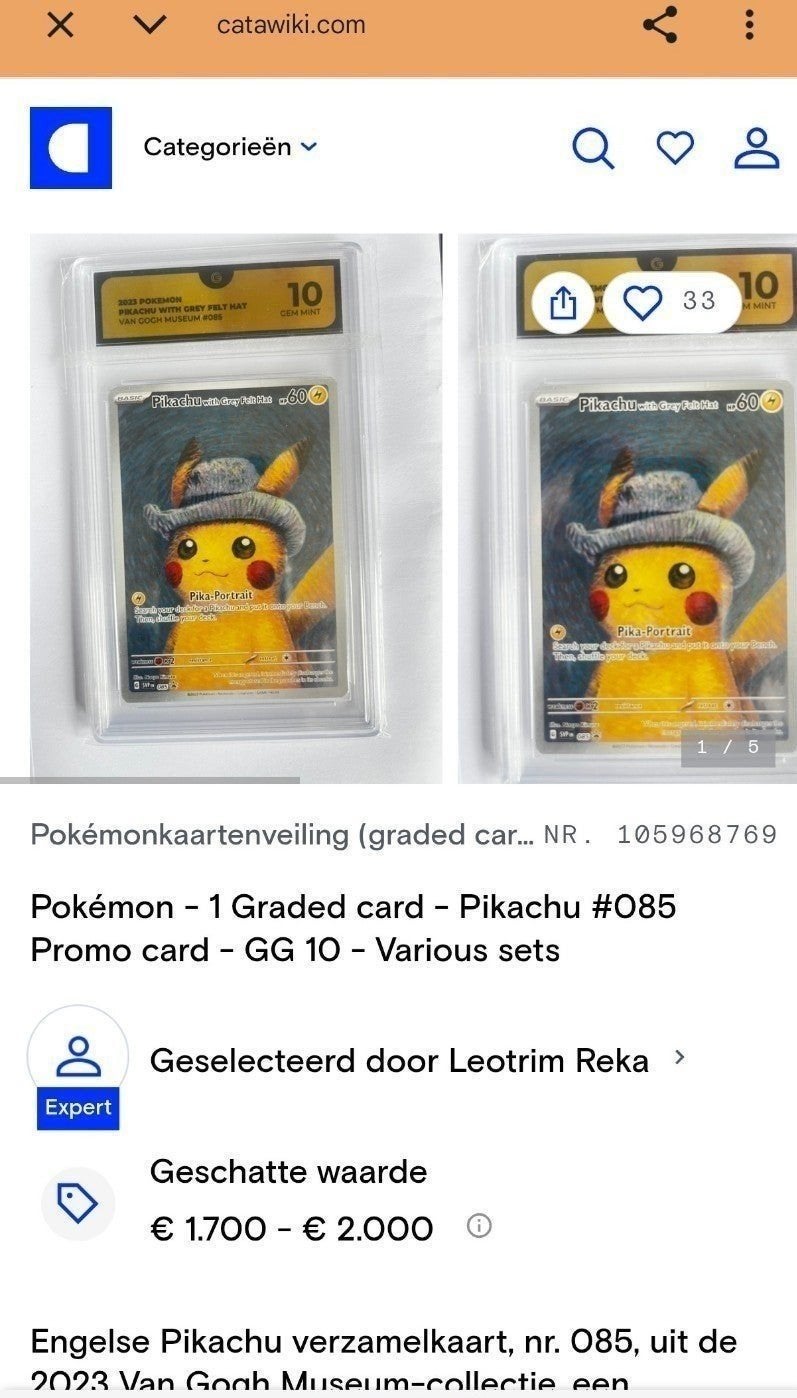 Foto 6 van Verschillende Pokemon Slabs Oa deze Pikachu s van Gogh