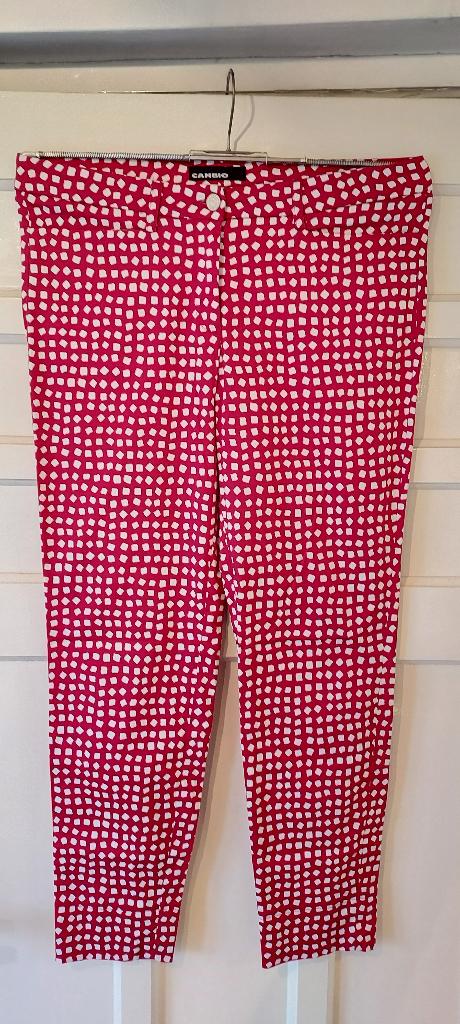 Superleuke  rood/witte CAMBIO pantalon      maat M, Maat 38/40 (M), Cambio, Verzenden, Zo goed als nieuw
