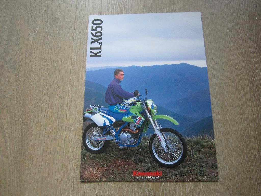 Kawasaki KLX 650 brochure folder 1993 ?, Motoren, Handleidingen en Instructieboekjes, Kawasaki, Ophalen of Verzenden