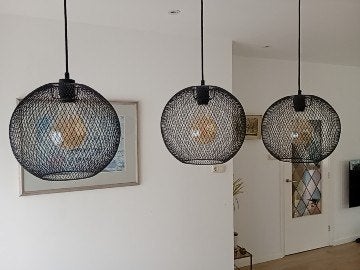 Hanglamp 3 delig, Ophalen of Verzenden, Zo goed als nieuw, Metaal, E27 (groot)