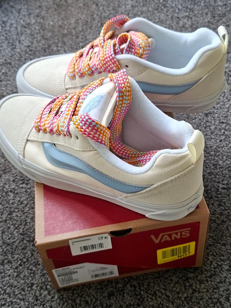 Vans Knu Skool Oversized Lace White/Blue Sneakers, Wit, Nieuw, Ophalen of Verzenden, Sneakers of Gympen