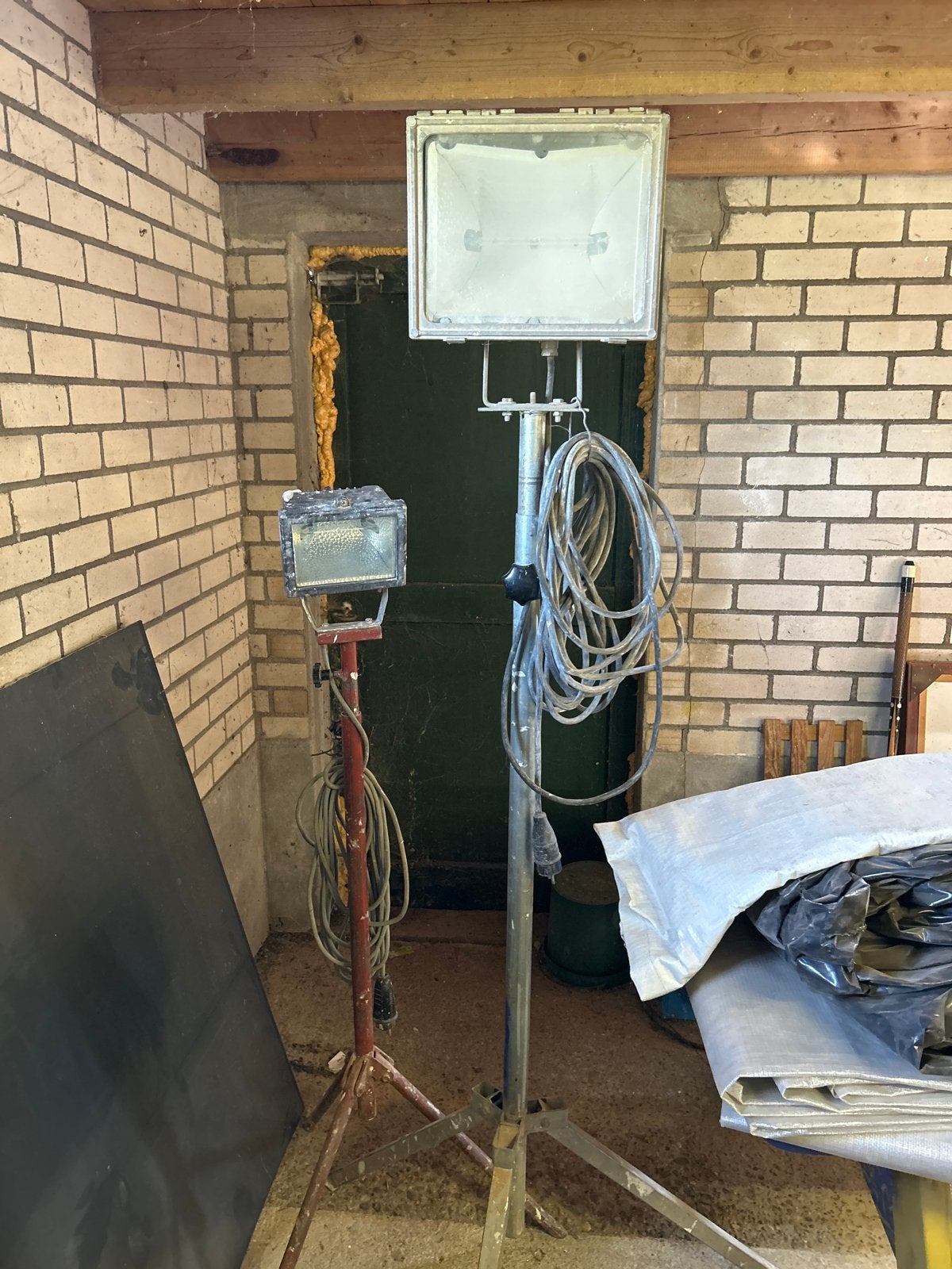 Halogeen bouwlampen met in hoogte verstelbare statieven, Ophalen, Gebruikt, Met statief, Lamp met armatuur