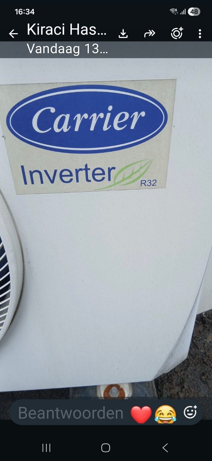 zoek buitenunit carrier inverter airco, Ophalen of Verzenden, Wandairco, 3 snelheden of meer