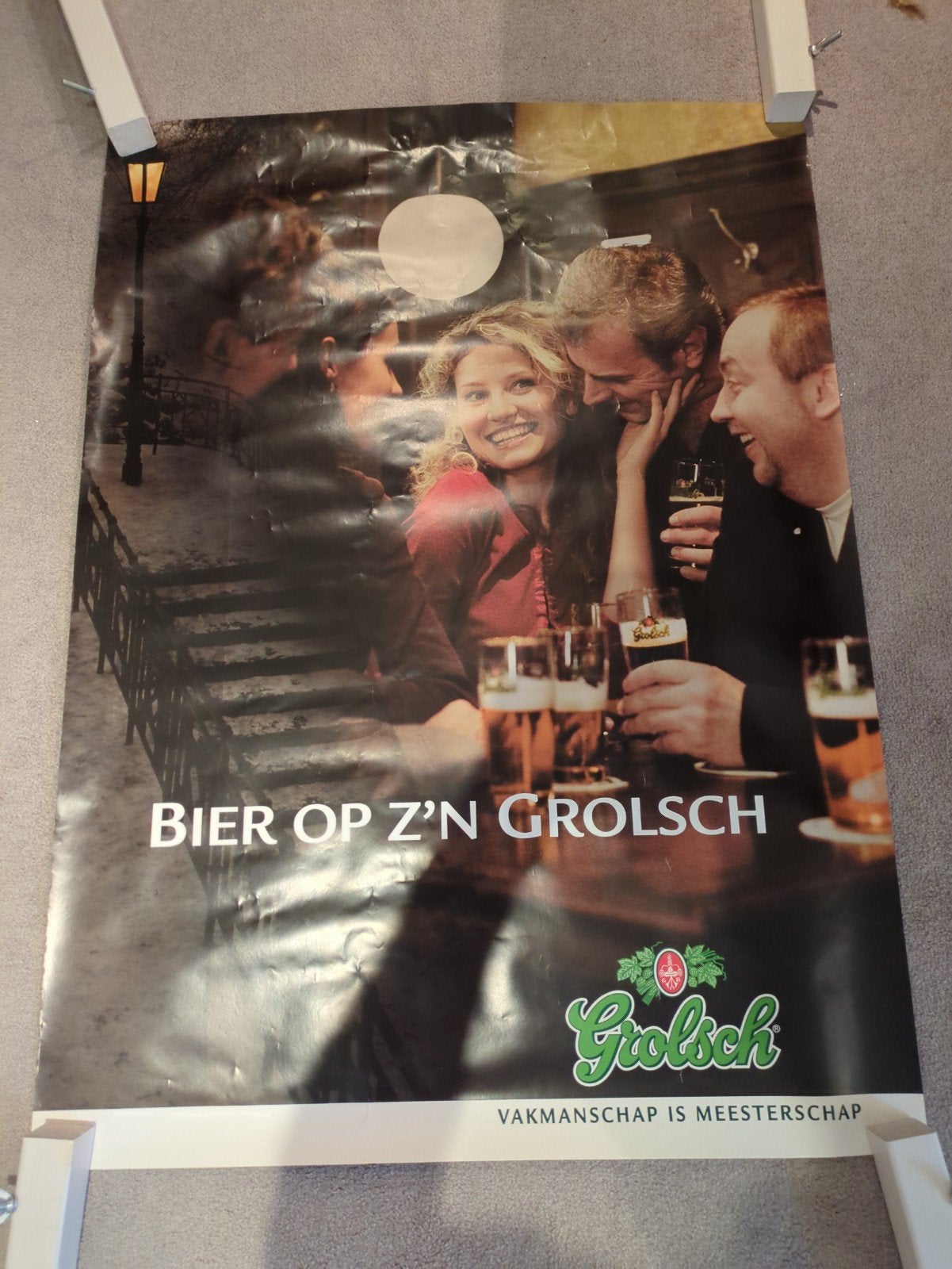 Grolsch Bier Poster - Vakmanschap is Meesterschap, Deurposter of groter, Ophalen of Verzenden, Film en Tv, Rechthoekig Staand