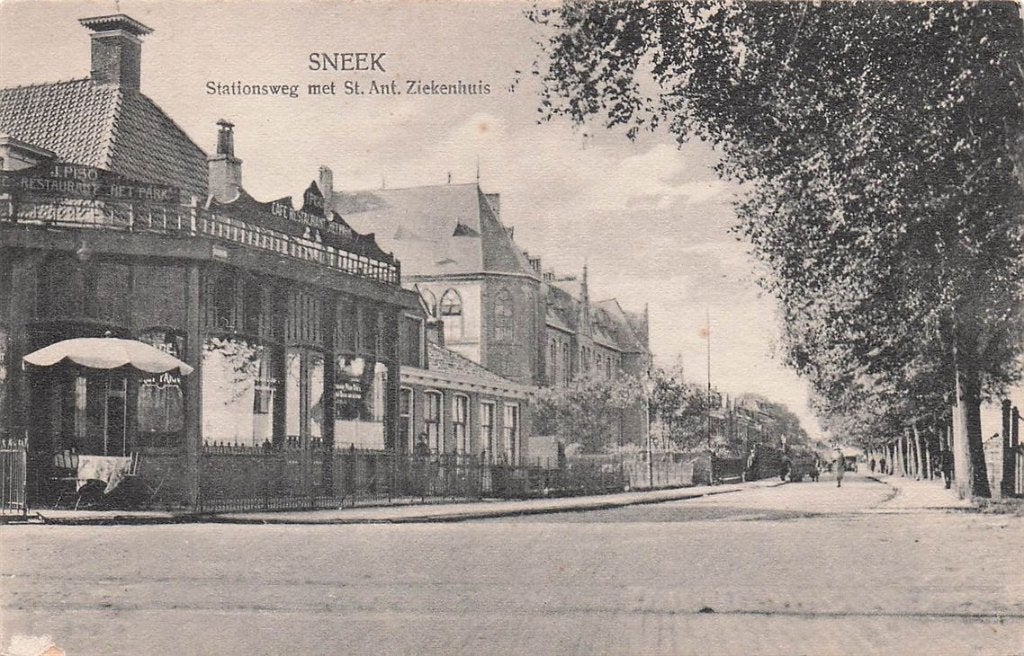 703-431-013 Sneek Stationsweg met Antonius Ziekenhuis, Verzamelen, Ophalen of Verzenden, Voor 1920, Friesland