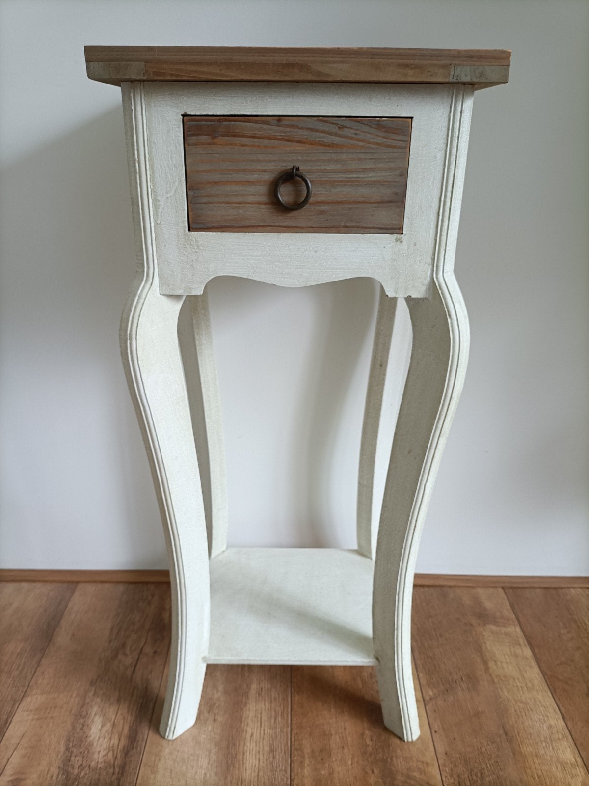 Leuk (bijzet) tafeltje met lade, Gebruikt, Rechthoekig, Brocante, Hout