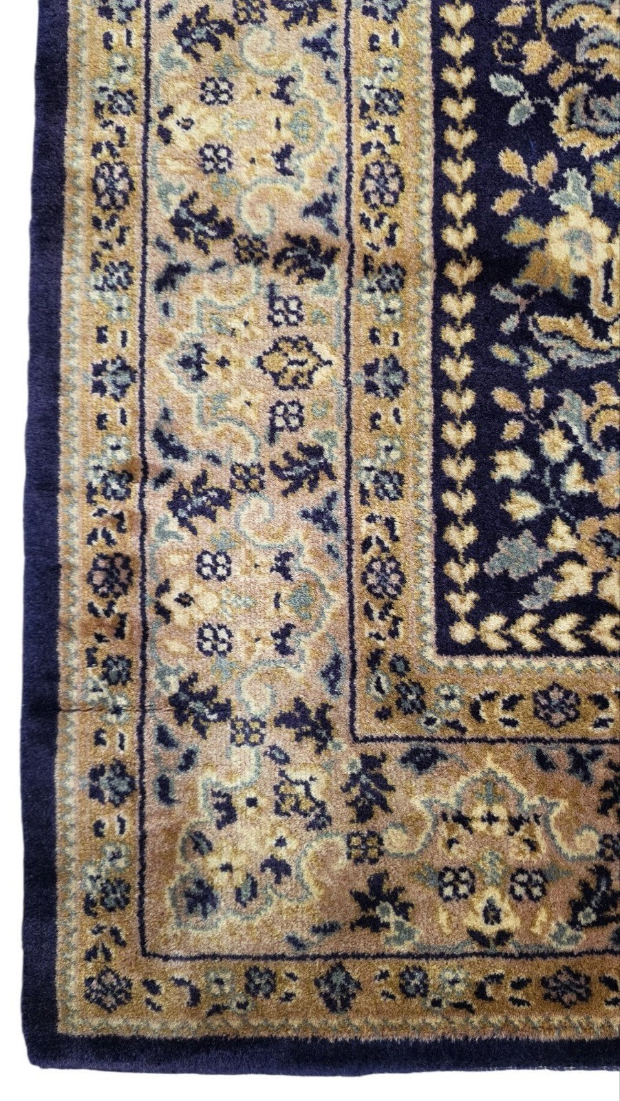 Vintage Perzisch wol Tabriz vloerkleed medallion 140x198cm, Blauw, 100 tot 150 cm, Www.hypepopup.nl, Ophalen of Verzenden
