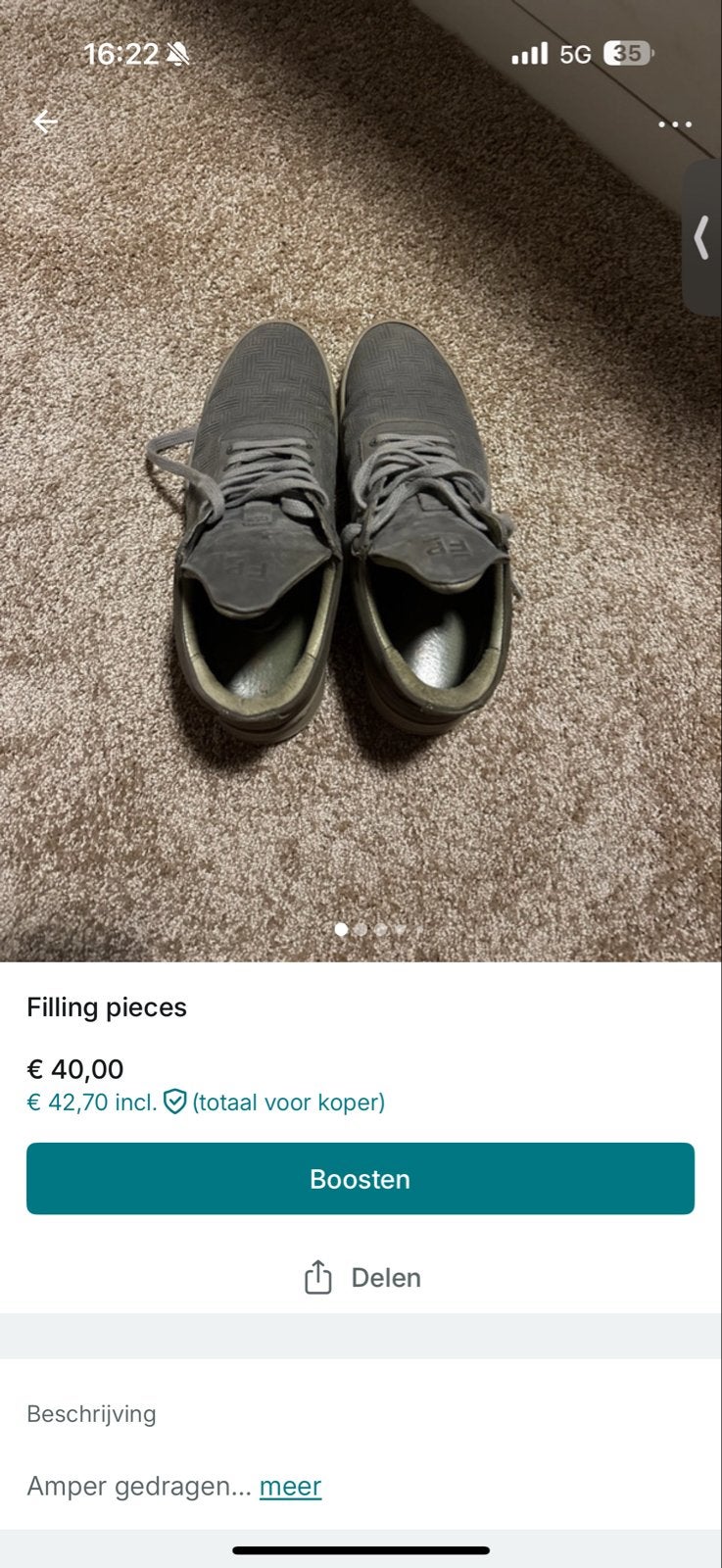 Filling Pieces sneakers - Grijs, Kleding | Heren, Schoenen, Verzenden, Zo goed als nieuw, Overige kleuren, Sneakers of Gympen