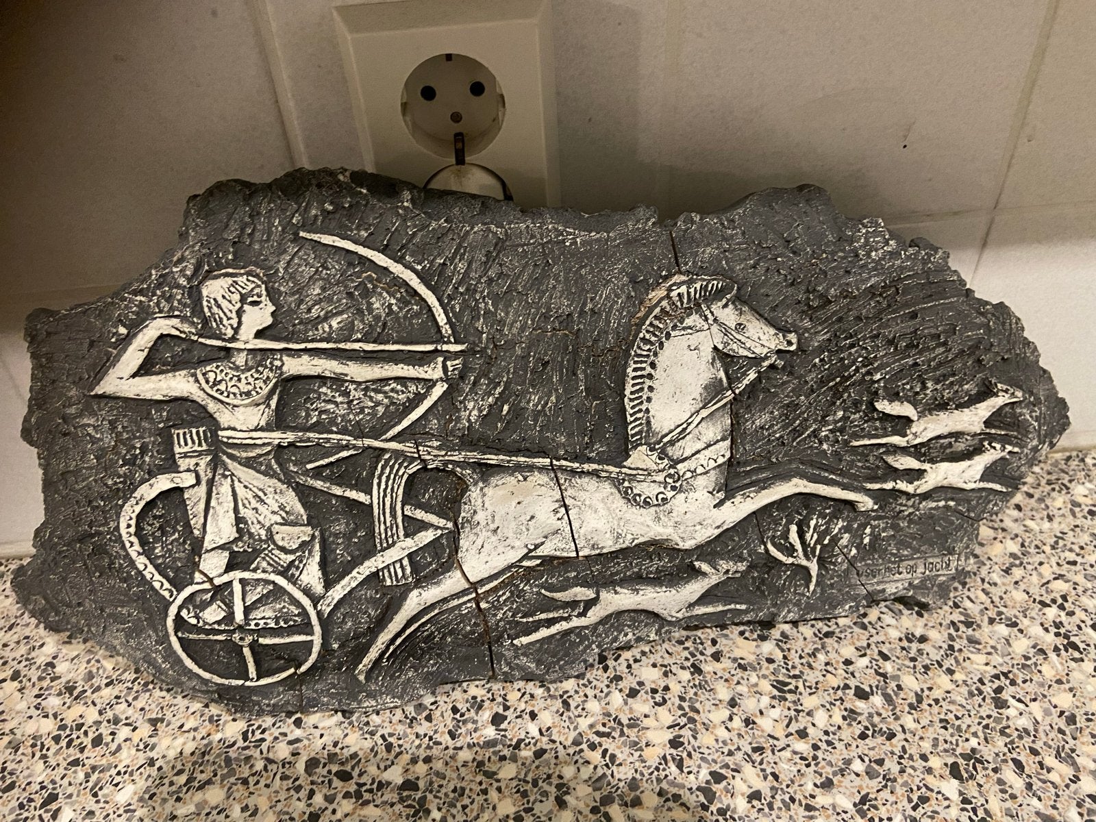 Wanddecoratie: Egyptische jachtscène met strijdwagen, Ophalen of Verzenden, Handgemaakt, Wanddecoratie, 20 - 50 cm