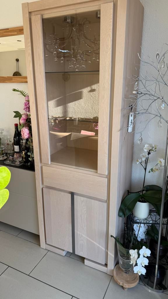 Vitrinekast (Goossens), Huis en Inrichting, Kasten | Vitrinekasten, Ophalen, Met deur(en), Glas, 50 tot 100 cm