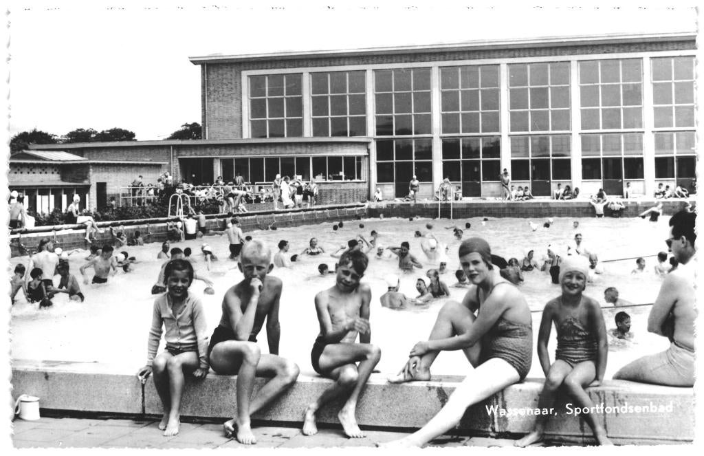 991538 Wassenaar ZH 1966 Wederopbouw Sportfondsenbad  Onbes