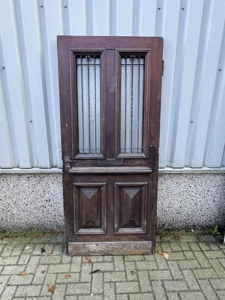 Prachtige antieke pitchpine voordeur, La belle porte, Jurgen.hoogenboezem@gmail.com, 80 tot 100 cm, Glas