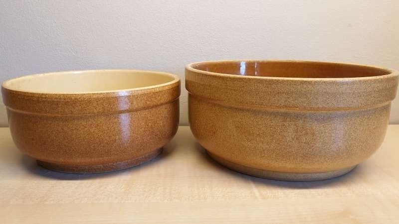 2 geglazuurde terracotta bloempotten diameter 15cm en 17,5cm, Rond, Ophalen of Verzenden, Aardewerk, Binnen