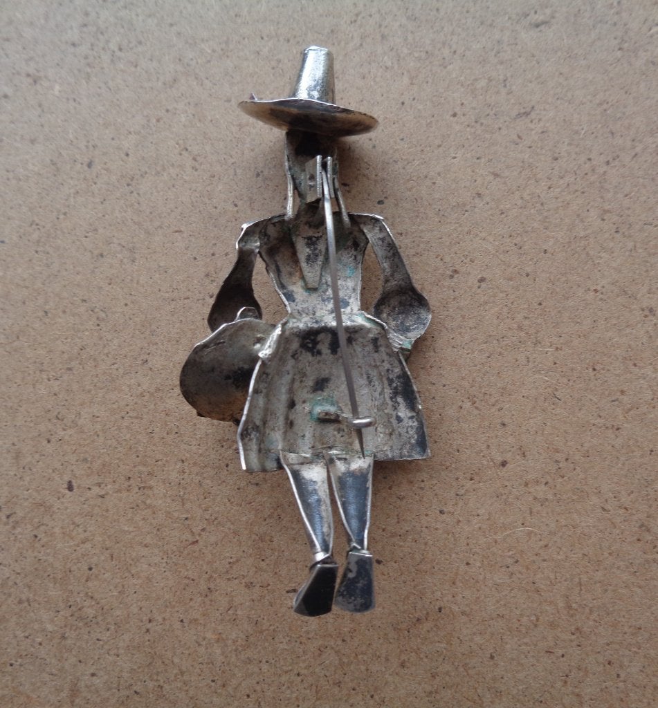zilveren schildjes broche Peru [219], 4 tot 7 cm, Verzenden, Zo goed als nieuw, Zilver