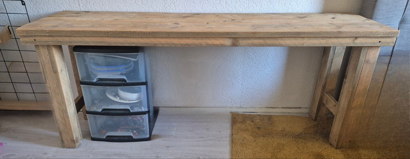 Steigerhout salontafel/bureau, Ophalen