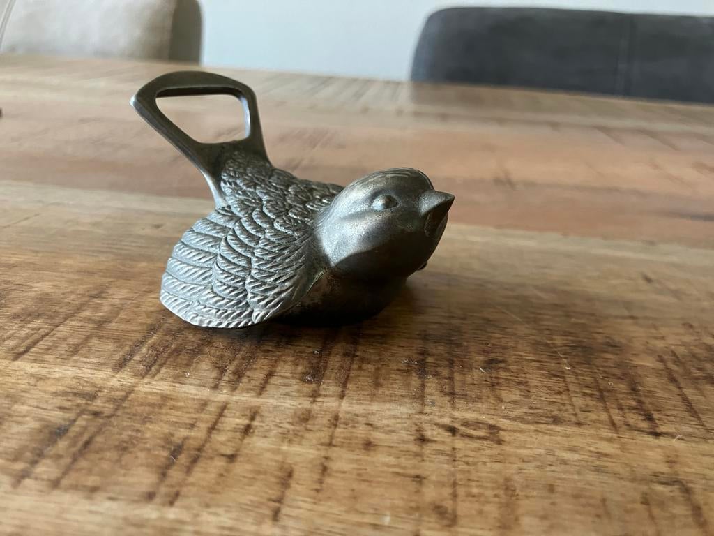 Flessenopener Vogel Verzilverd, Ophalen of Verzenden, Zo goed als nieuw