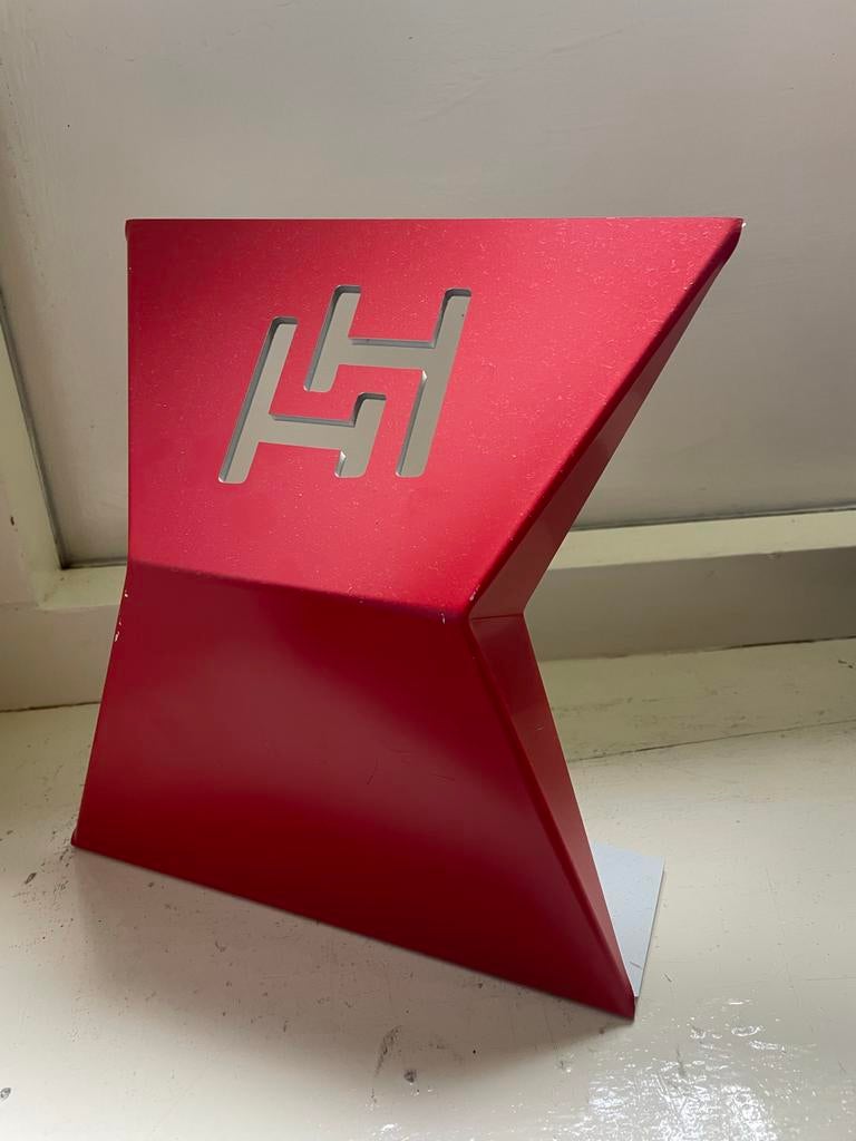 Hardeman van Harten bordje, Gebruikt, Ophalen of Verzenden, Rood, Metaal