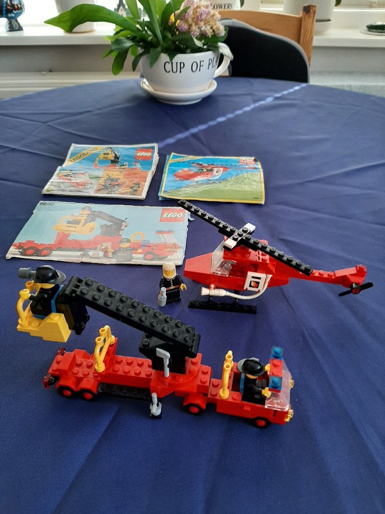 Lego Brandweer ladderwagen set 6690+ blushelikopter set 6657, Lego, Ophalen of Verzenden, Zo goed als nieuw, LEGOLAND