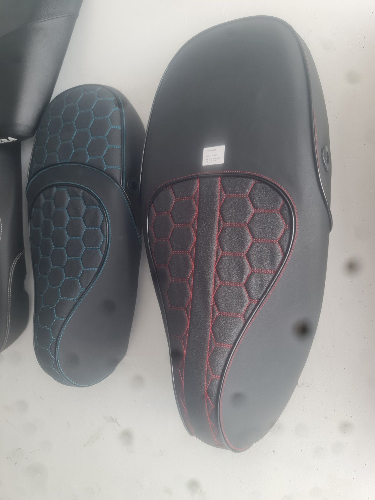 zadel buddy speciaal custom vespa runner zip btc lasouris, Ophalen of Verzenden, Blauw