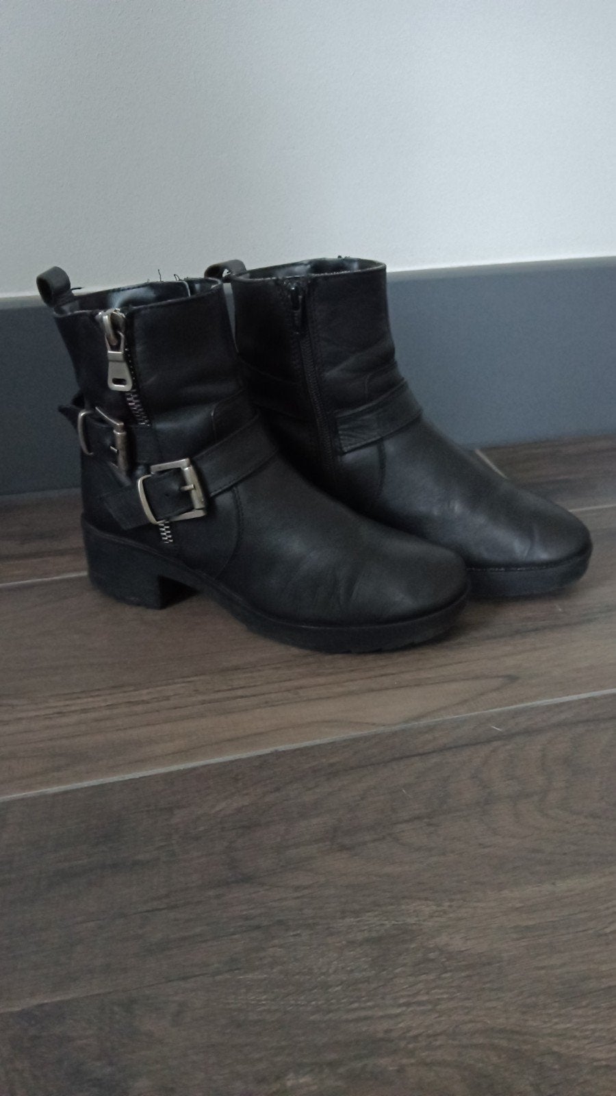 Stoere bikerboots met gespen maat 37, Zwart, Lage of Enkellaarzen, Ophalen of Verzenden, 5th Avenue