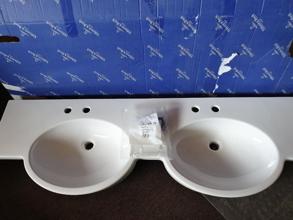 Dubbele wastafel, Huis en Inrichting, Badkamer | Badkamermeubels, Ophalen, 100 tot 150 cm, Nieuw, Minder dan 100 cm