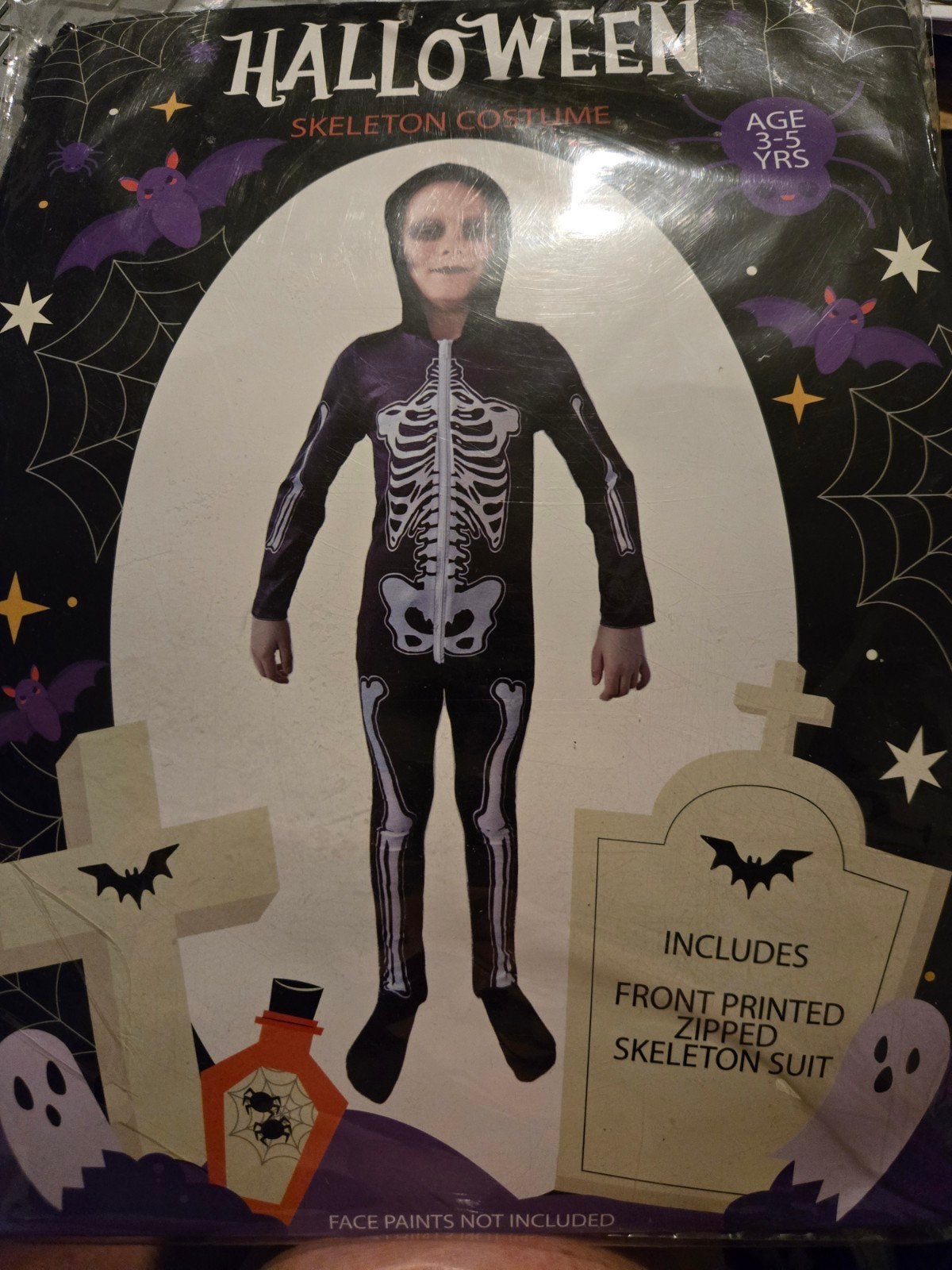 Nieuw Halloween Skelet Pak Maat 92 / 110, Kinderen en Baby's, Carnavalskleding en Verkleedspullen, Ophalen of Verzenden, Nieuw
