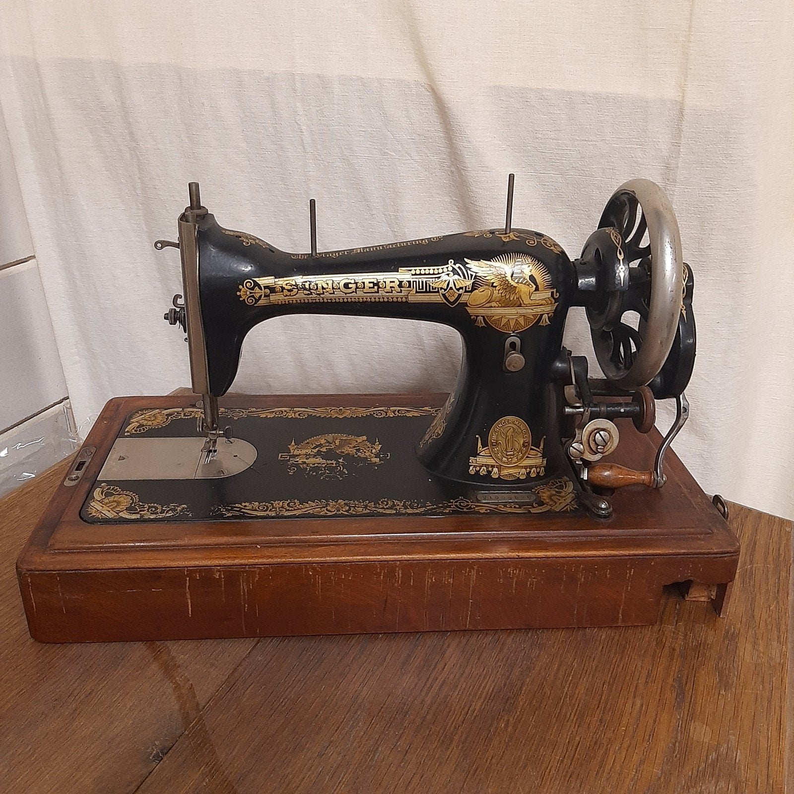 Antieke Singer naaimachine, koffer, brocante decoratie, Ophalen