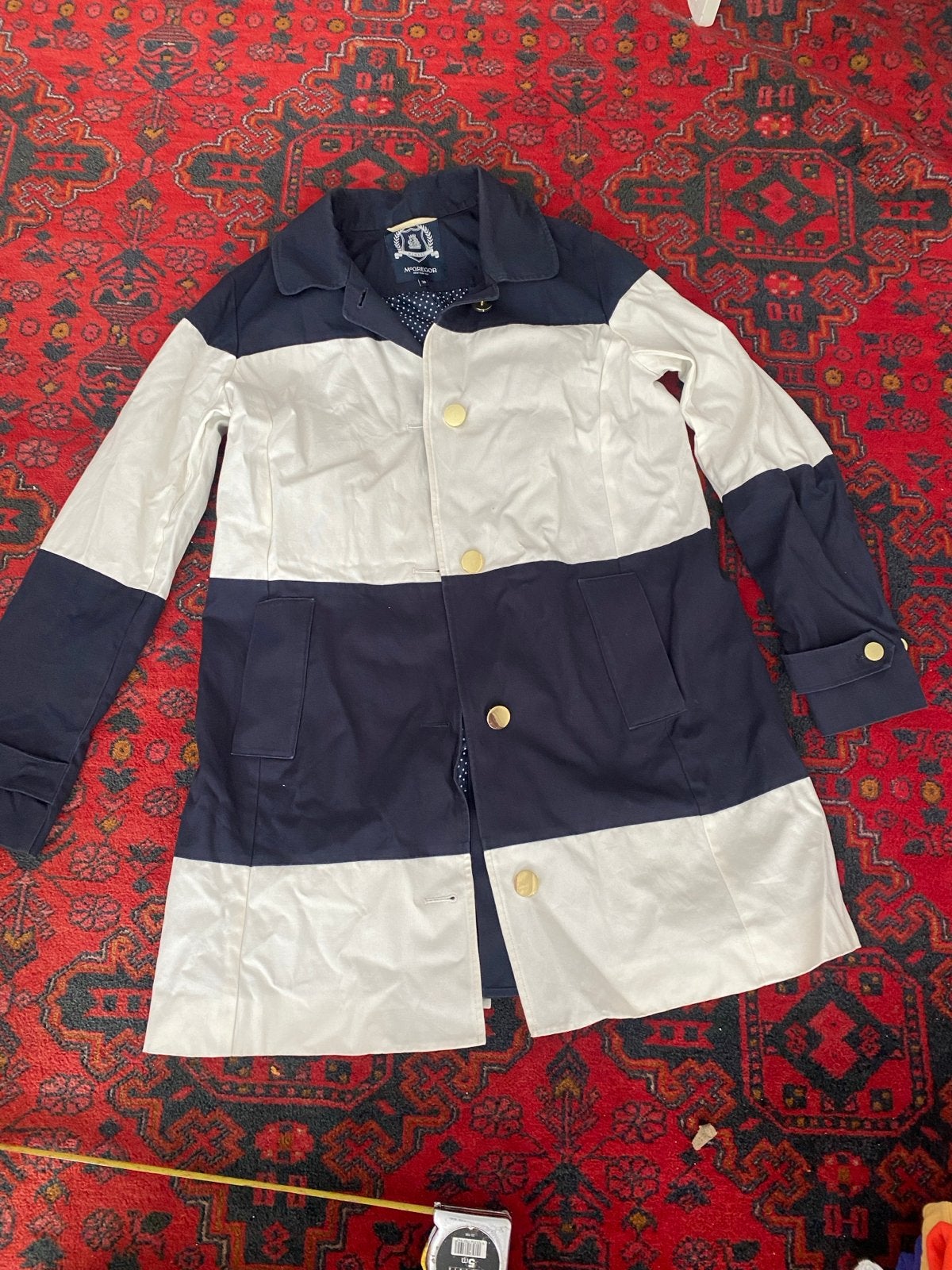 McGregor Dames Jas Maat 38/40 (M) - Blauw/Wit, Kleding | Dames, Ophalen, Zo goed als nieuw, Maat 38/40 (M), Blauw