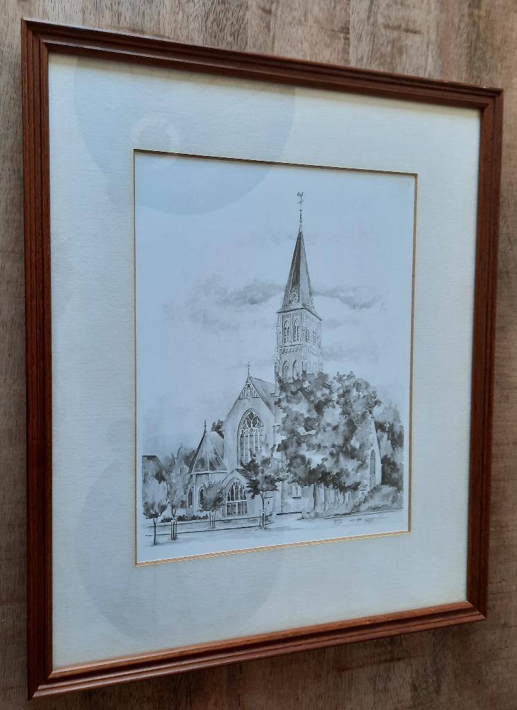 Schilderij van r.k. kerk Sint Jan Goirle, Antiek en Kunst, Ophalen