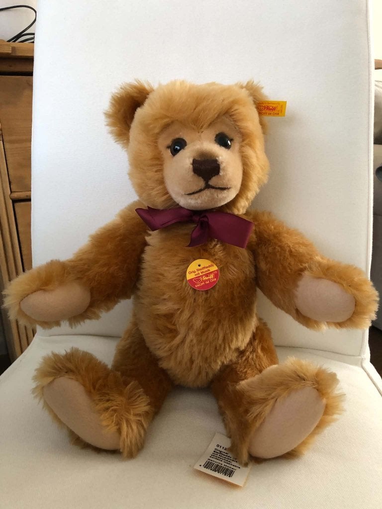 Steiff teddy beer mohair met muziek, Ophalen, Zo goed als nieuw, Stoffen beer, Steiff