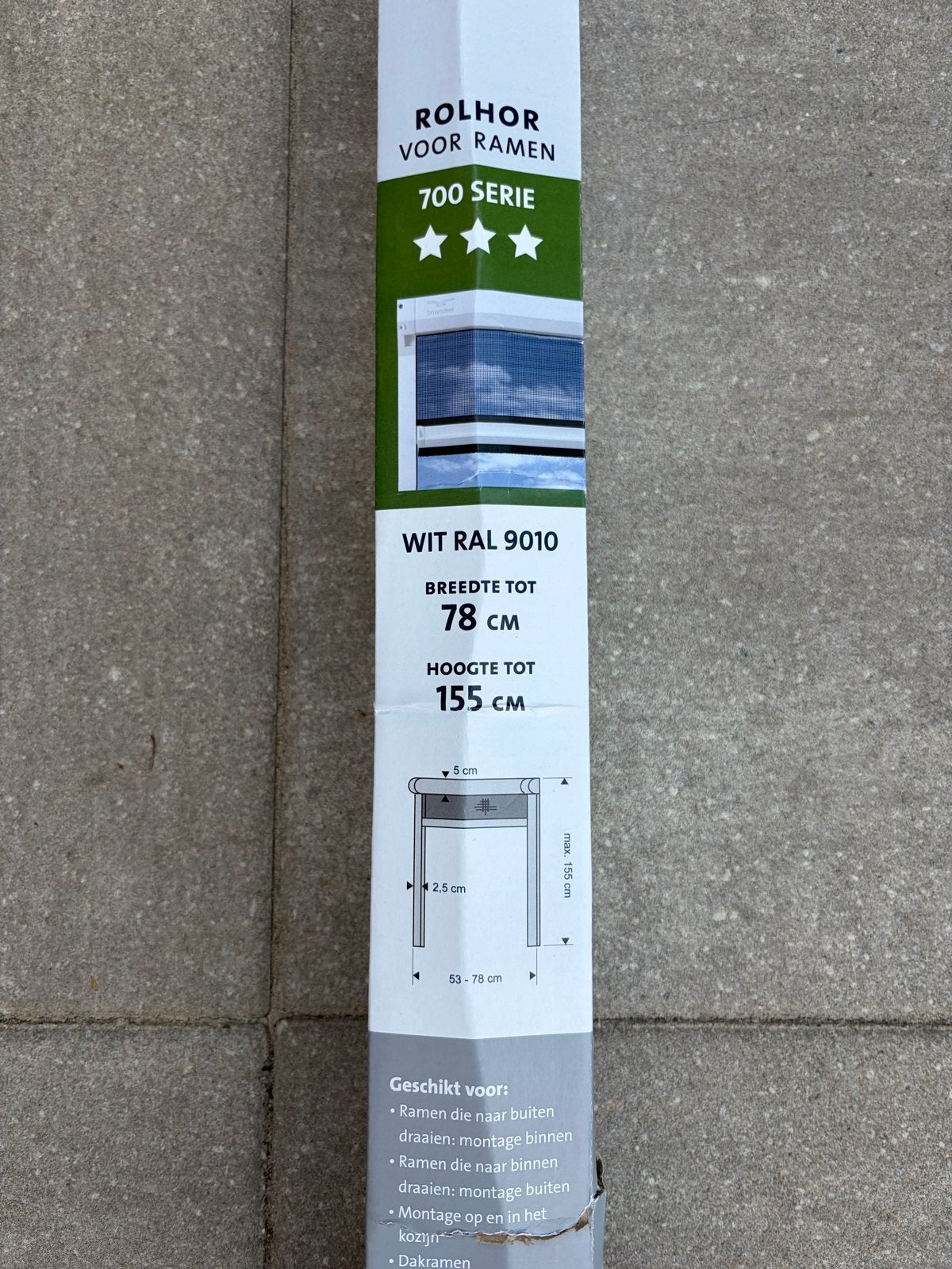 Bruynzeel Rolhor voor Ramen 700 Serie Wit RAL 9010, Ophalen, Gevelraam of Ruit, 80 tot 120 cm, 120 tot 160 cm