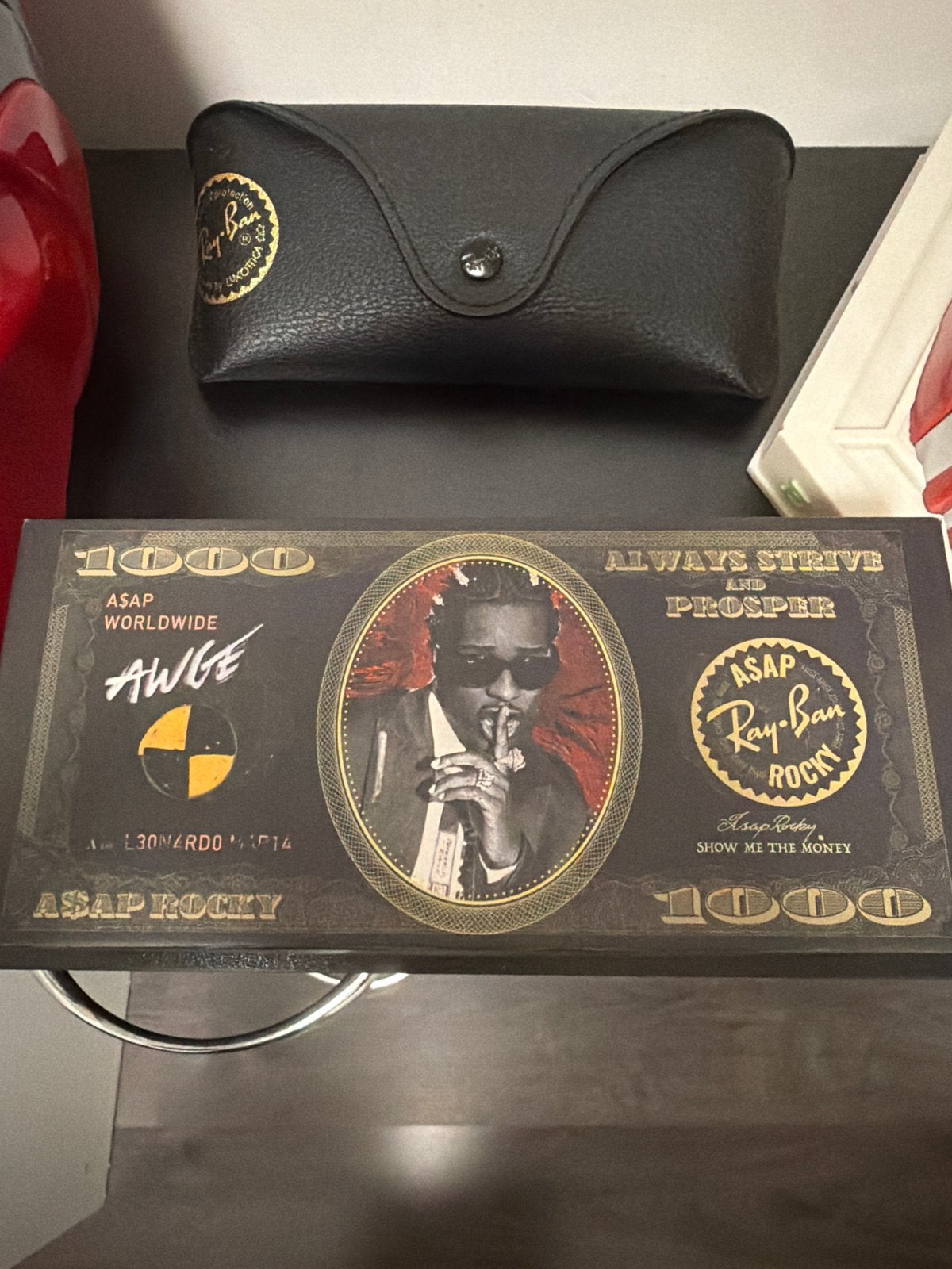 Ray-Ban x A$AP Rocky zonnebril met etui, Zonnebril, Zwart, Ophalen of Verzenden, Zo goed als nieuw