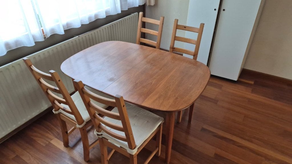 Vintage eettafel, ontworpen door A A Patijn, Ophalen, Gebruikt, 100 tot 150 cm, Vintage