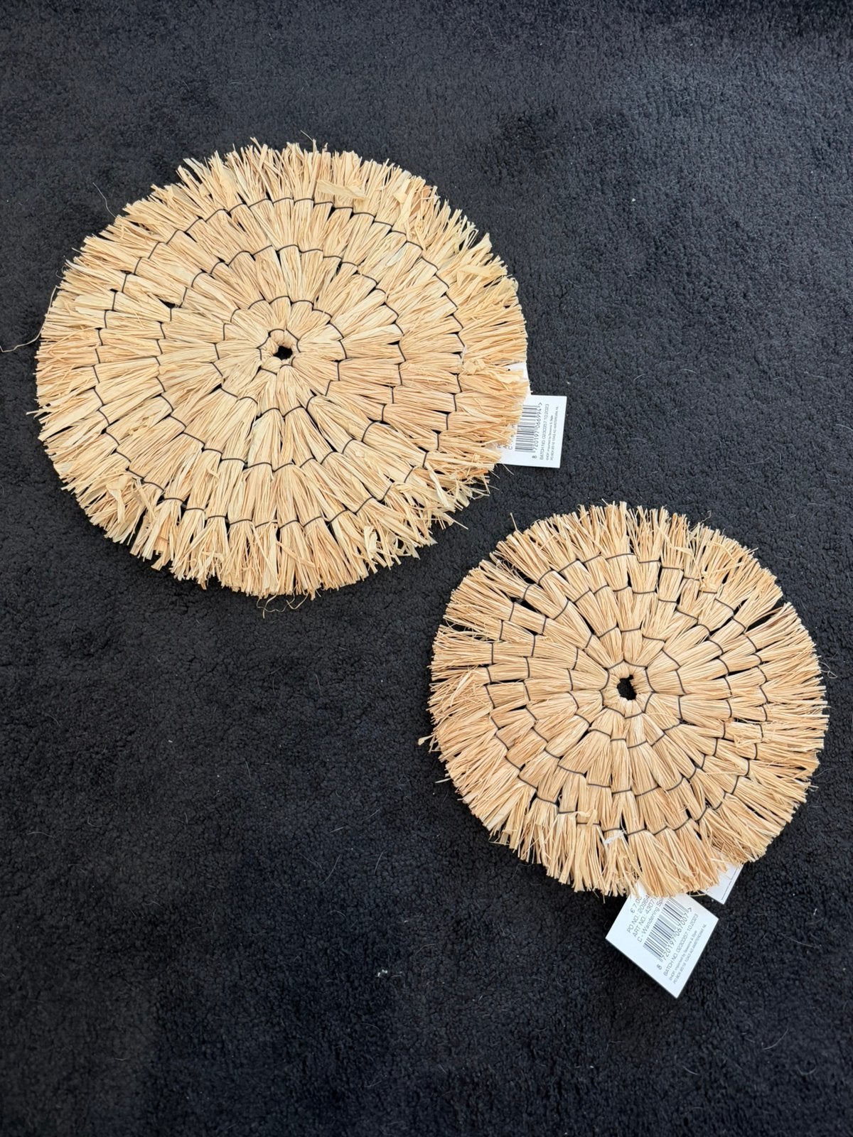 Wand decoratie set van 2 nieuw!!, Beige, Nieuw, Ophalen of Verzenden, Natuurlijk materiaal