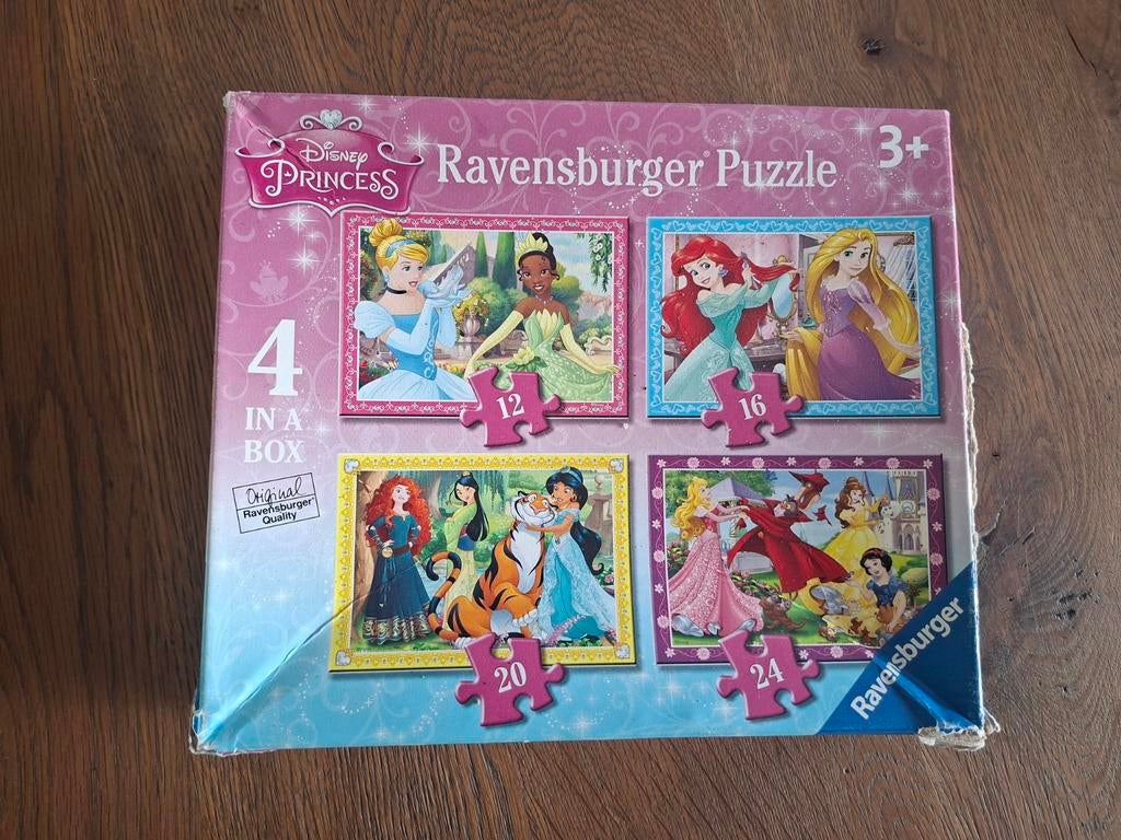 Puzzel Disney prinsessen - 4 in 1- Leeftijd 3+, Ophalen, 10 tot 50 stukjes