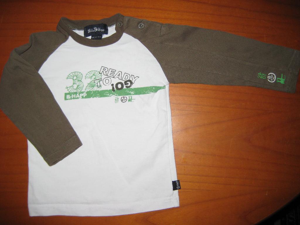 Bruin/beige shirt, 86, Villa Happ, Kinderen en Baby's, Ophalen of Verzenden, Zo goed als nieuw, Jongetje, Shirtje of Longsleeve