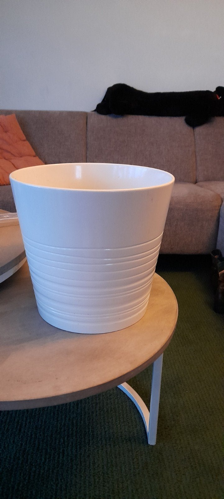 Grote witte bloempot voor binnen - 30 cm doorsnee, Tuin en Terras, Kunststof, Gebruikt, Rond, Binnen